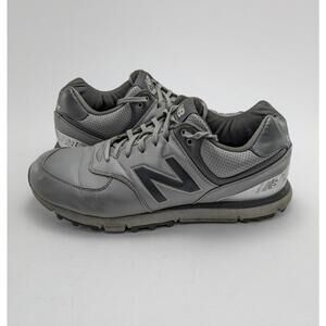 Mens New Balance 574 Waterproof Gray Leather Spikeless Golf Shoes NBG574 Size 10